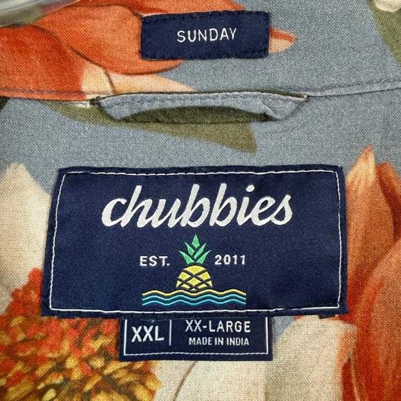 Chubbies Men's XXL Tropical Floral Short Sleeve Button Down Shirt 100% Rayon - Picture 5 of 7